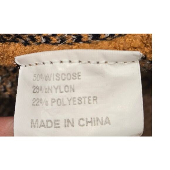 NOC Cheetah Brown Mock Neck Long Sleeve Pullover Sweater Medium 3/4 Sleeve - Picture 9 of 9